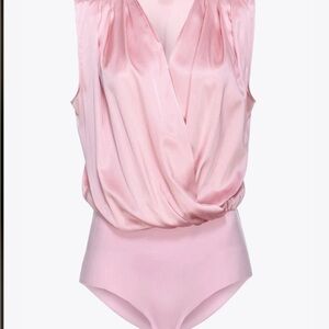 Pinko Stretch satin wrap-front bodysuit